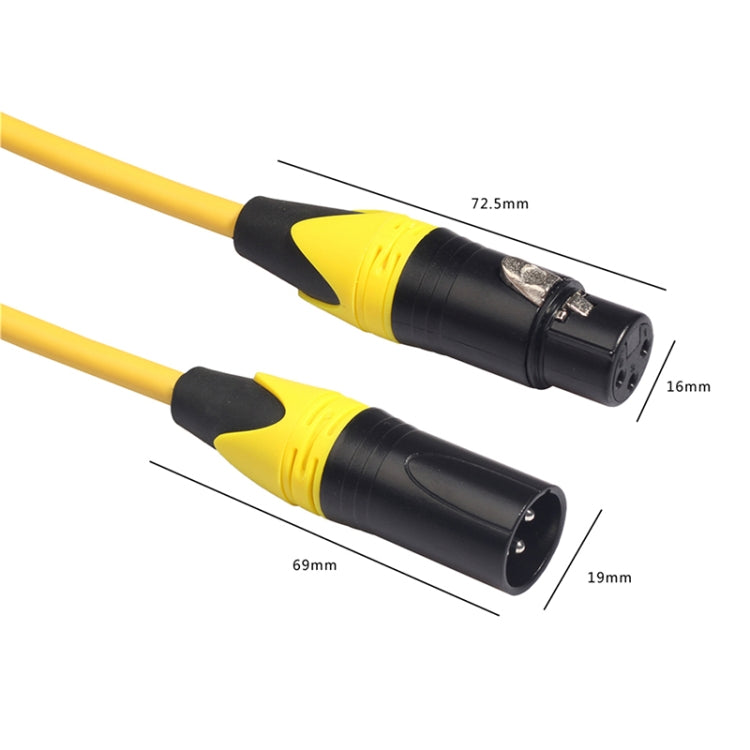 XRL Male to Female Microphone Mixer Audio Cable, Length: 1m (Yellow) - Consumer Electronics by buy2fix | Online Shopping UK | buy2fix