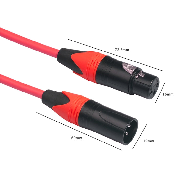 XRL Male to Female Microphone Mixer Audio Cable, Length: 5m (Red) - Consumer Electronics by buy2fix | Online Shopping UK | buy2fix