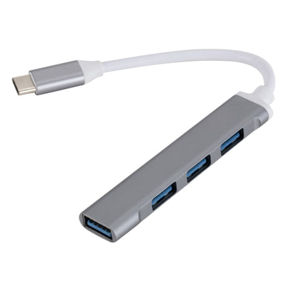 C809 USB 3.0 x 1 + USB 2.0 x 3 to USB-C / Type-C Multi-function Splitter HUB Adapter (Grey) - Computer & Networking by buy2fix | Online Shopping UK | buy2fix