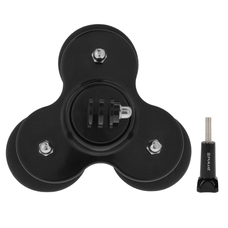 PULUZ Triangle Suction Cup Mount with Screw for GoPro Hero11 Black / HERO10 Black / HERO9 Black / HERO8 Black / HERO7 /6 /5 /5 Session /4 Session /4 /3+ /3 /2 /1, Xiaoyi and Other Action Cameras(Black) - DJI & GoPro Accessories by PULUZ | Online Shopping UK | buy2fix