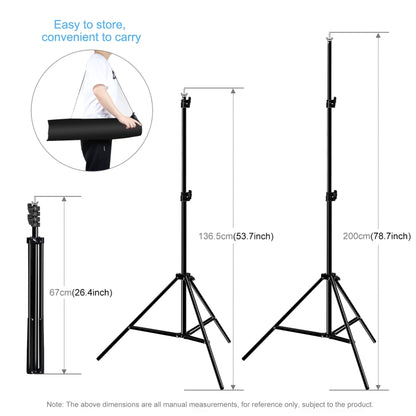 PULUZ 2 x 3m Photo Studio Background Support Stand Backdrop Crossbar Bracket(Black) - Camera Accessories by PULUZ | Online Shopping UK | buy2fix