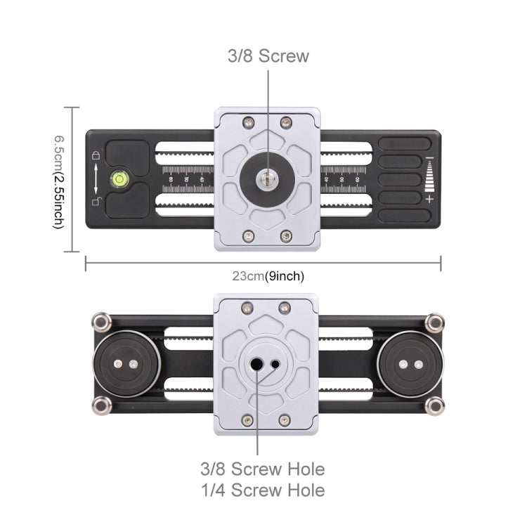 PULUZ Close-Up Shooting Desktop Fluid Drag Track Slider Aluminum Alloy Camera Video Stabilizer Rail with 1/4 inch Screw - Camera Accessories by PULUZ | Online Shopping UK | buy2fix