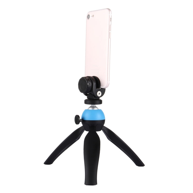 PULUZ Pocket Mini Tripod Mount with 360 Degree Ball Head & Phone Clamp for Smartphones(Blue) - Camera Accessories by PULUZ | Online Shopping UK | buy2fix