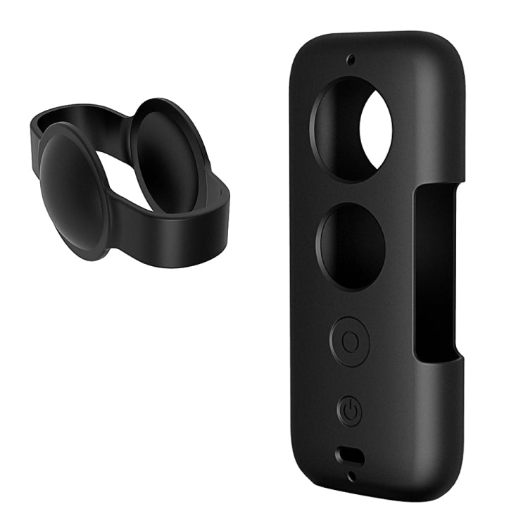 PULUZ Silicone Protective Case with Lens Cover for Insta360 ONE X(Black) - DJI & GoPro Accessories by PULUZ | Online Shopping UK | buy2fix