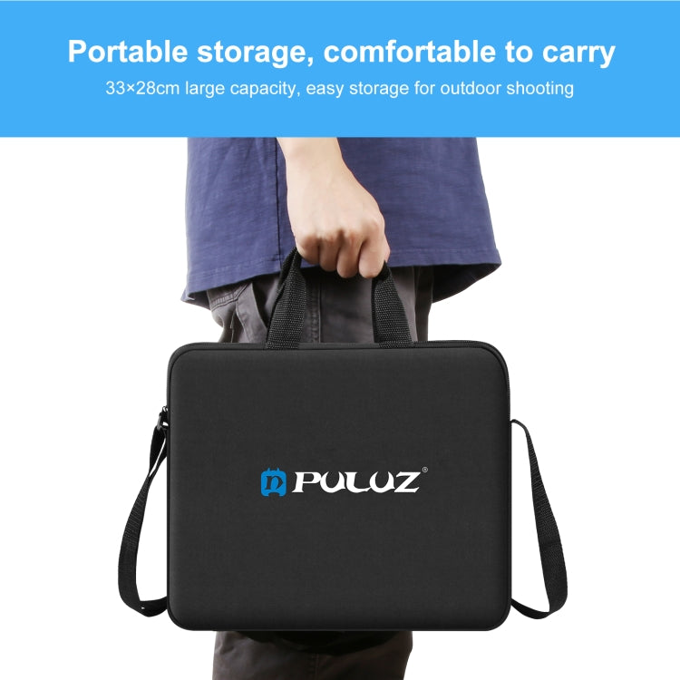 PULUZ 10 inch Ring LED Lights Portable Zipper Storage Bag Shoulder Handbags, Size: 33cm x 28cm x 3cm (Black) - Strap Satchel by PULUZ | Online Shopping UK | buy2fix