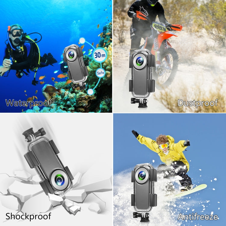 PULUZ 30m Underwater Waterproof Housing Case for Insta360 ONE X2(Transparent) - Case & Bags by PULUZ | Online Shopping UK | buy2fix