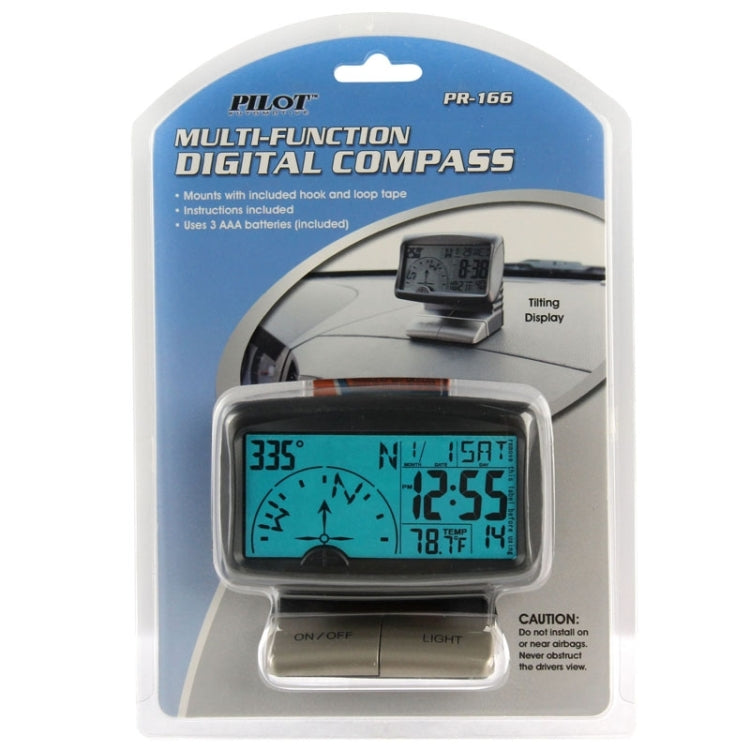 PR-166 3.5 inch LCD Multifunction Digital Car Compass - Clocks & Car Meters by buy2fix | Online Shopping UK | buy2fix