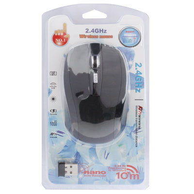 2.4 GHz 800~1600 DPI Wireless 6D Optical Mouse with USB Mini Receiver, Plug and Play, Working Distance up to 10 Meters(Black) - Wireless Mice by buy2fix | Online Shopping UK | buy2fix