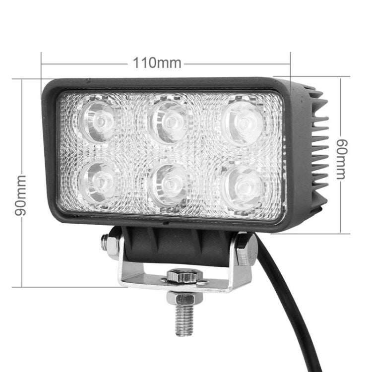 LML-1518 18W 1260-1350LM Epistar 6 LED White 30 Degree Spot Beam Car LED Light Waterproof IP67, DC 10-30V - In Car by buy2fix | Online Shopping UK | buy2fix