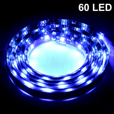 1.7W Blue Light 60 LED 3528 SMD Waterproof Flexible Car Strip Light, DC 12V, Length: 1m - In Car by buy2fix | Online Shopping UK | buy2fix