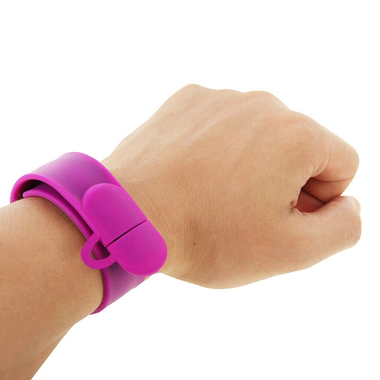 Silicone Bracelet USB Flash Disk with 16GB Memory(Purple) - USB Flash Drives by buy2fix | Online Shopping UK | buy2fix