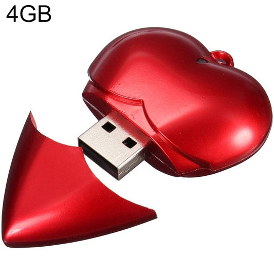 4GB Heart style USB Flash Disk(Red) - USB Flash Drives by buy2fix | Online Shopping UK | buy2fix