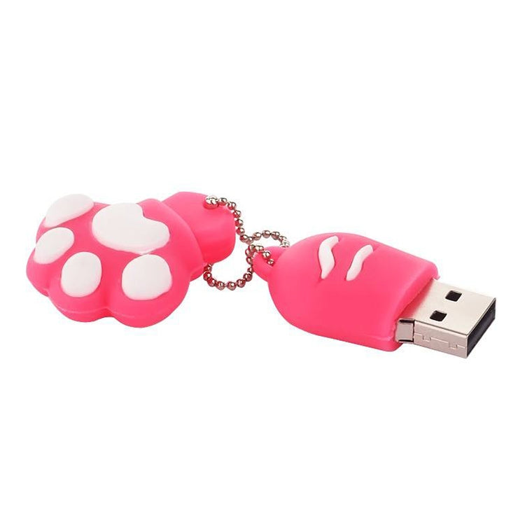 8GB Bear Paw Shaped Silicone USB 2.0 Flash Disk with Anti Dust Cup(Red plum) - USB Flash Drives by buy2fix | Online Shopping UK | buy2fix