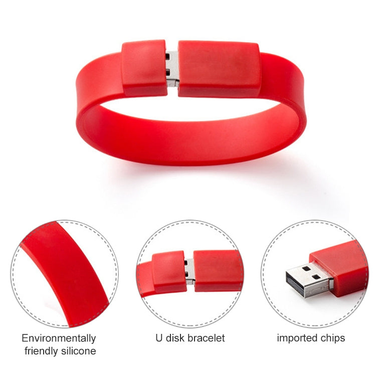 8GB Silicon Bracelets USB 2.0 Flash Disk(White) - USB Flash Drives by buy2fix | Online Shopping UK | buy2fix