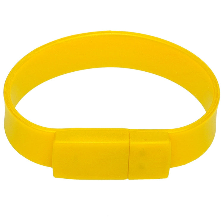 4GB Silicon Bracelets USB 2.0 Flash Disk(Yellow) - USB Flash Drives by buy2fix | Online Shopping UK | buy2fix