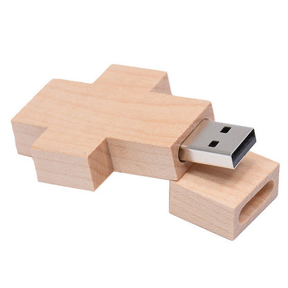 2 GB Wood Cross Style USB Flash Disk - USB Flash Drives by buy2fix | Online Shopping UK | buy2fix