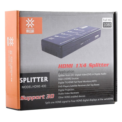 HDMI-400 V1.4 1080P Full HD 1 x 4 HDMI Amplifier Splitter, Support 3D - Splitter by buy2fix | Online Shopping UK | buy2fix