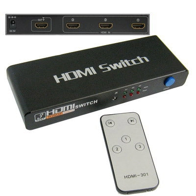 3 Ports 1080P HDMI Switch, 1.3 Version, Support HD TV / Xbox 360 / PS3 etc(Black) - Switch by buy2fix | Online Shopping UK | buy2fix