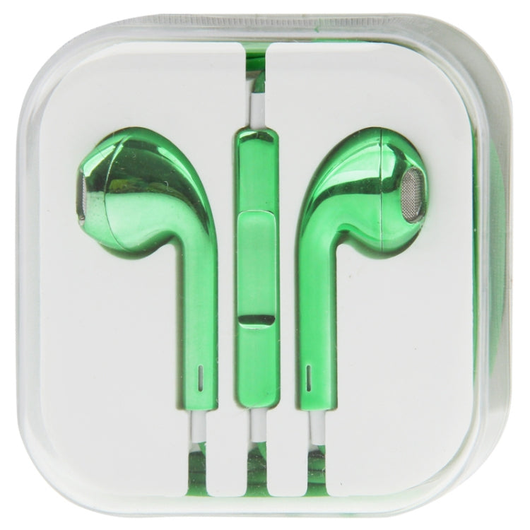 3.5mm Stereo Electroplating Wire Control Earphone for Android Phones / PC / MP3 Player / Laptops(Green) - In Ear Wired Earphone by buy2fix | Online Shopping UK | buy2fix