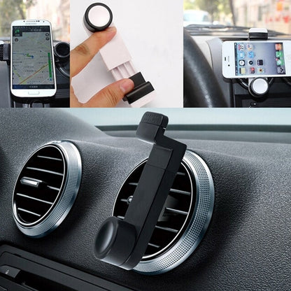 Portable Air Vent Car Mount Holder, For iPhone, Galaxy, Sony, Lenovo, HTC, Huawei, and other Smartphones (Black + Grey) - Car Holders by buy2fix | Online Shopping UK | buy2fix