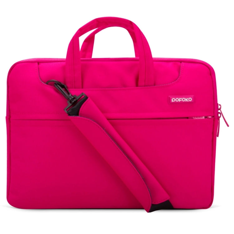 POFOKO 12 inch Portable Single Shoulder Laptop Bag for Laptop(Magenta) - 12.1 inch by POFOKO | Online Shopping UK | buy2fix