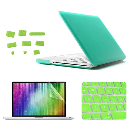 ENKAY for MacBook Pro 15.4 inch (US Version) / A1286 4 in 1 Frosted Hard Shell Plastic Protective Case with Screen Protector & Keyboard Guard & Anti-dust Plugs(Green) - MacBook Pro Cases by ENKAY | Online Shopping UK | buy2fix