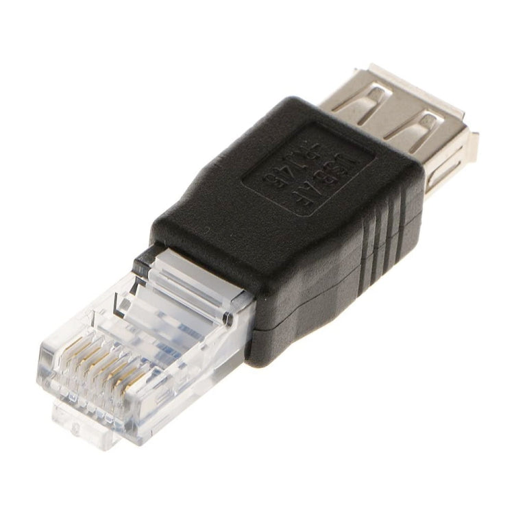 RJ45 Male to USB AF Adapter(Black) - USB Adapter by buy2fix | Online Shopping UK | buy2fix