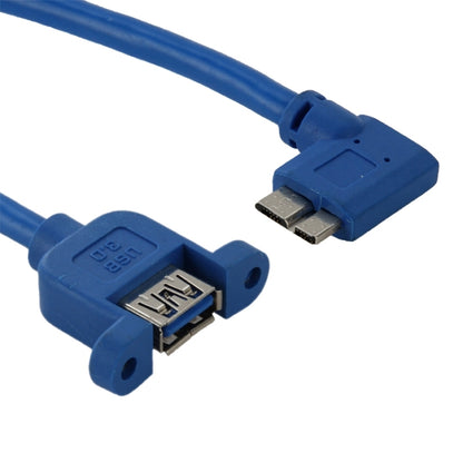 90 Degree Left Turn USB 3.0 Micro-B Male to USB 3.0 Female OTG Cable for Tablet / Portable Hard Drive, Length: 30cm(Blue) - USB 3.0 by buy2fix | Online Shopping UK | buy2fix