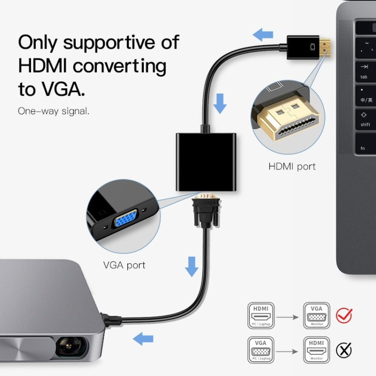 20cm HDMI 19 Pin Male to VGA Female Cable Adapter(White) - Computer & Networking by buy2fix | Online Shopping UK | buy2fix