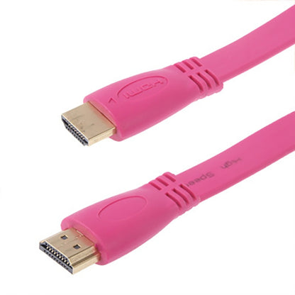 1.5m Gold Plated HDMI to HDMI 19Pin Flat Cable, 1.4 Version, Support Ethernet, 3D, 1080P, HD TV / Video / Audio etc(Magenta) - Cable by buy2fix | Online Shopping UK | buy2fix