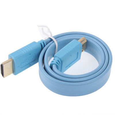 1.4 Version Gold Plated HDMI to HDMI 19Pin Flat Cable, Support Ethernet, 3D, 1080P, HD TV / Video / Audio etc, Length: 0.5m(Blue) -  by buy2fix | Online Shopping UK | buy2fix