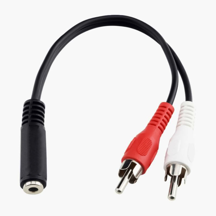 3.5mm female stereo jack to 2 male RCA plugs cable, Length: 38cm - RCA Cable by buy2fix | Online Shopping UK | buy2fix