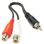 2 RCA AV Female To 1 RCA Male Y Splitter Video Cable Adapter, Length: 26.5cm - RCA Cable by buy2fix | Online Shopping UK | buy2fix