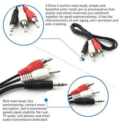 Jack 3.5mm Stereo to RCA Male Audio Cable, Length: about 2.7m - RCA Cable by buy2fix | Online Shopping UK | buy2fix