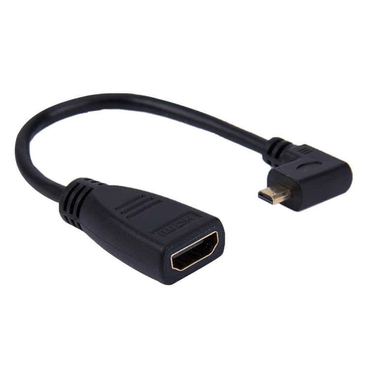 19cm 90 Degree Micro HDMI Left-toward Male to HDMI Female Cable Adapter(Black) -  by buy2fix | Online Shopping UK | buy2fix