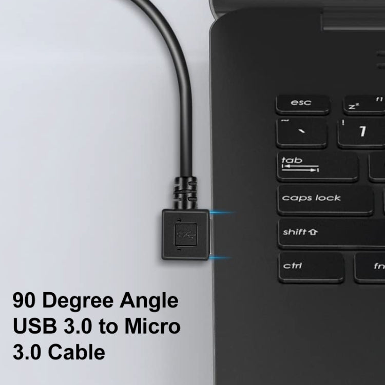 26cm 90 Degree Right Angle  USB 3.0 to 90 Degree Right Angle Micro 3.0 Data Cable for Galaxy Note III / N9000 - Micro USB Cable by buy2fix | Online Shopping UK | buy2fix