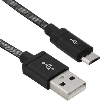 1m Net Style High Quality Metal Head Micro USB to USB Data / Charging Cable(Black) - Micro USB Cable by buy2fix | Online Shopping UK | buy2fix