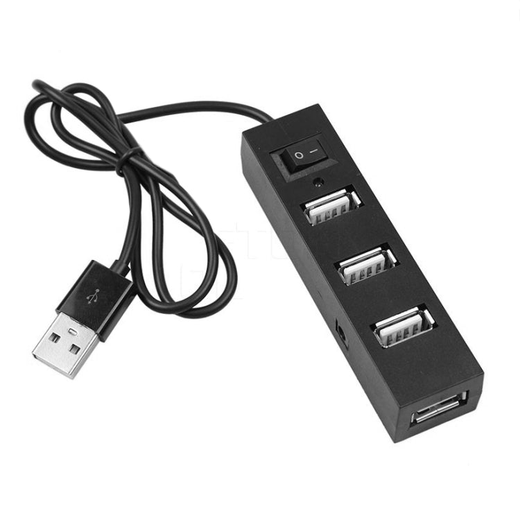 4 Ports USB HUB 2.0 USB Splitter Adapter with Switch(Black) - USB 2.0 HUB by buy2fix | Online Shopping UK | buy2fix