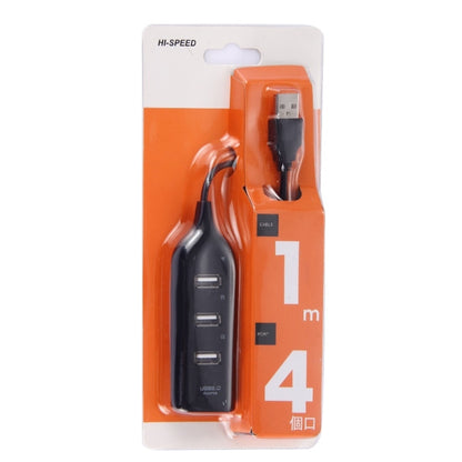 4 Ports USB 2.0 HUB, Cable Length: 30cm(Black) - USB 2.0 HUB by buy2fix | Online Shopping UK | buy2fix