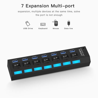 7 Ports USB 3.0 HUB, Super Speed 5Gbps, Plug and Play, Support 1TB(Black) - USB 3.0 HUB by buy2fix | Online Shopping UK | buy2fix