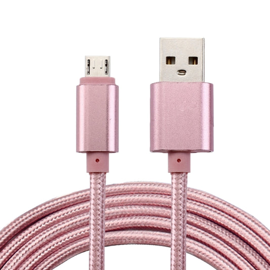 2m Woven Style Metal Head 84 Cores Micro USB to USB 2.0 Data / Charger Cable, For Samsung / Huawei / Xiaomi / Meizu / LG / HTC and Other Smartphones(Rose Gold) - Micro USB Cable by buy2fix | Online Shopping UK | buy2fix