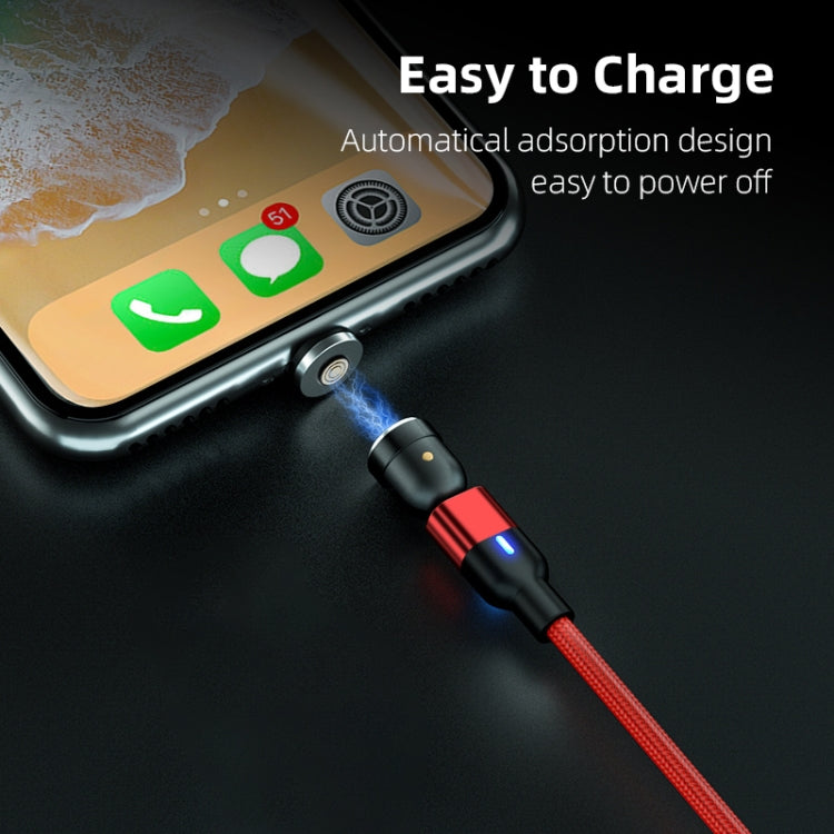 2m 3A Output USB to USB-C / Type-C 540 Degree Rotating Magnetic Data Sync Charging Cable (Red) - Mobile Accessories by buy2fix | Online Shopping UK | buy2fix