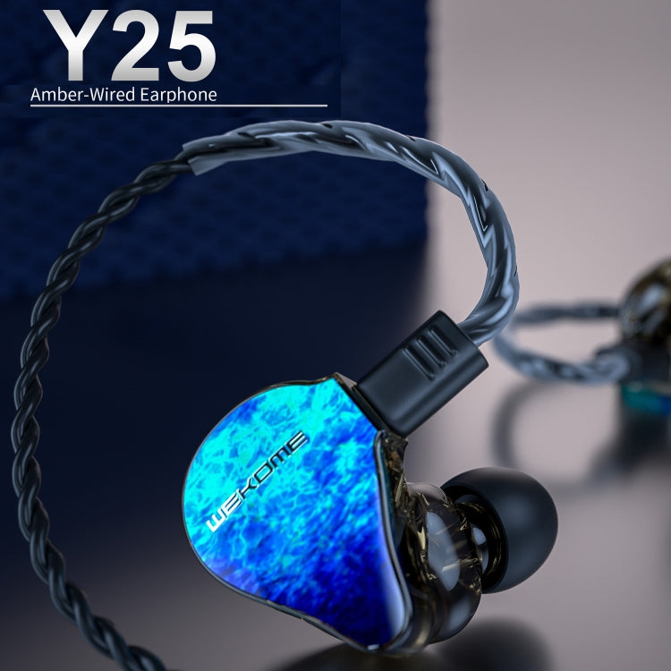 WK Y25 Amber Bluetooth + 3.5mm Elbow Plug Dual-purpose Ear-mounted Wired Earphone (Blue) - In Ear Wired Earphone by WK | Online Shopping UK | buy2fix