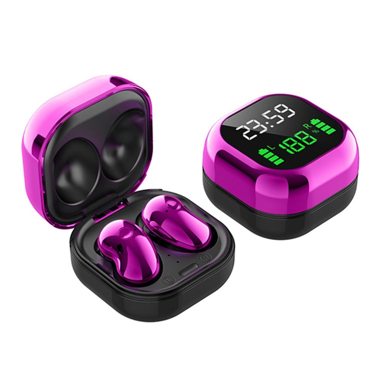 S6 Plus Bluetooth 5.0 TWS Touch Digital Display Mini Clock True Wireless Bluetooth Earphone with Charging Box(Purple) - TWS Earphone by buy2fix | Online Shopping UK | buy2fix