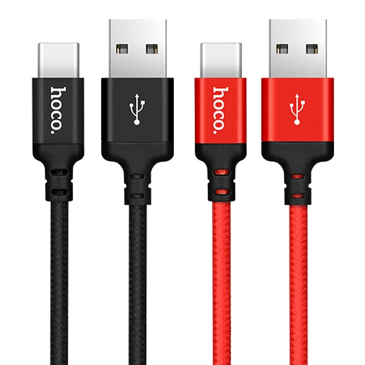 hoco X14 2m Nylon Braided Aluminium Alloy USB-C / Type-C to USB Data Sync Charging Cable(Black) - USB-C & Type-C Cable by hoco | Online Shopping UK | buy2fix