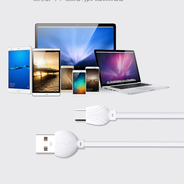 awei CL-62 2 in 1 2.5A USB-C / Type-C Charging + Transmission Aluminum Alloy Double-sided Insertion Data Cable, Length: 1m (White) - Micro USB Cable by awei | Online Shopping UK | buy2fix