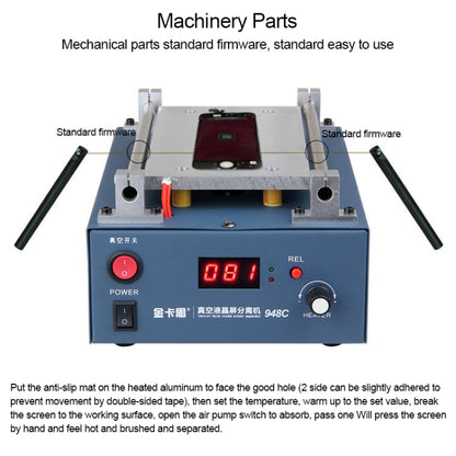 Kaisi 948C 7 inch LCD Touch Screen Separator Machine Vacuum Pump segregator, EU Plug - Separation Equipment by Kaisi | Online Shopping UK | buy2fix