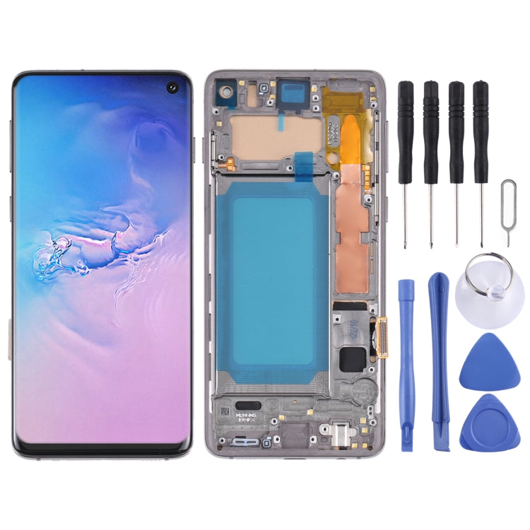 TFT LCD Screen For Samsung Galaxy S10 SM-G973 Digitizer Full Assembly with Frame,Not Supporting Fingerprint Identification(Black) - Galaxy S Series Parts by buy2fix | Online Shopping UK | buy2fix