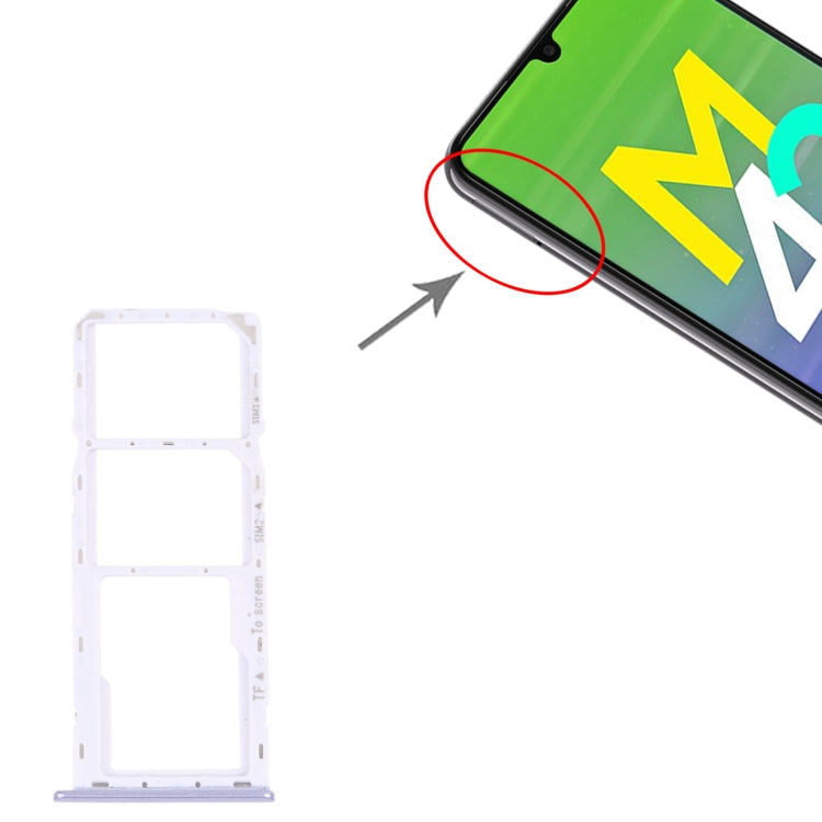 For Samsung Galaxy M42 5G SM-A436B Original SIM Card Tray + SIM Card Tray + Micro SD card tray (Purple) - Repair & Spare Parts by buy2fix | Online Shopping UK | buy2fix