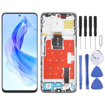 For Honor 90 Lite Original LCD Screen Digitizer Full Assembly with Frame (Silver) - LCD Screen by buy2fix | Online Shopping UK | buy2fix